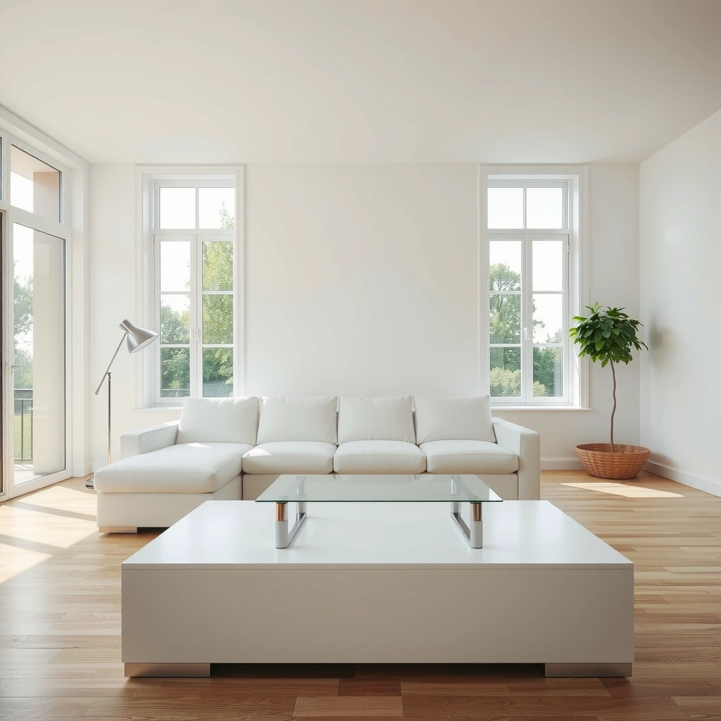 Bright, clean modern living room